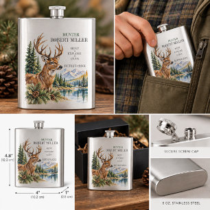 Hunter Retirement Deer Outdoor Adventure Flask