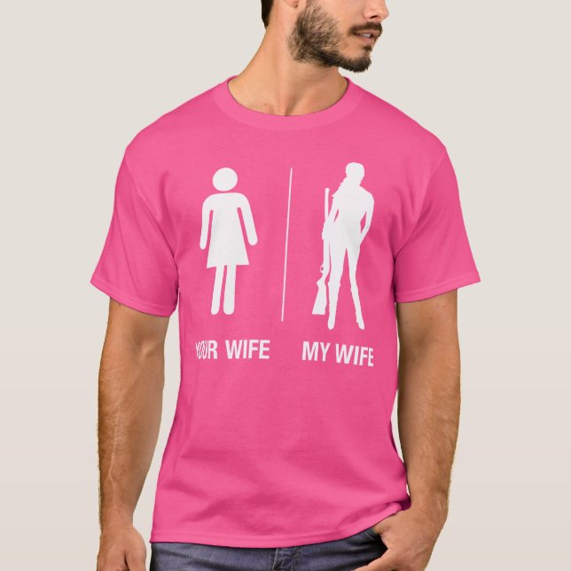 Hunter Rifle Funny Husband Gun T-Shirt (Front)
