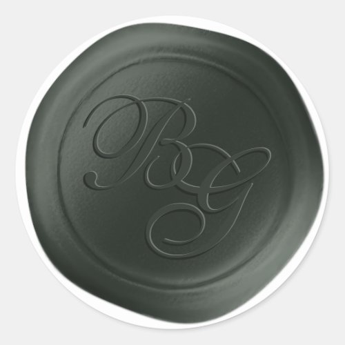 Hunter Script Double Monogram Wax Seal Stickers