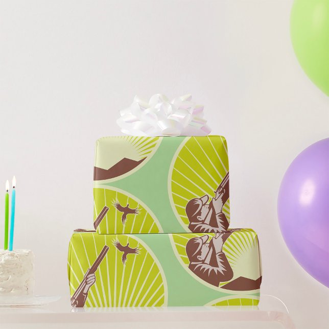 Hunter Shooting Goose Retro Outdoor Wrapping Paper (Creator Uploaded)