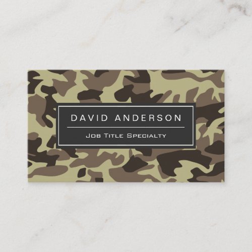 Hunter Stylish Military Camouflage Camo Pattern Business Card
