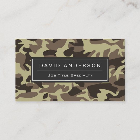 Hunter Stylish Military Camouflage Camo Pattern Business Card