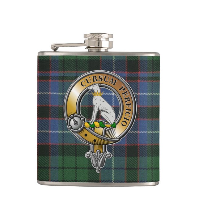 Hunter Tartan & Badge Flask (Front)
