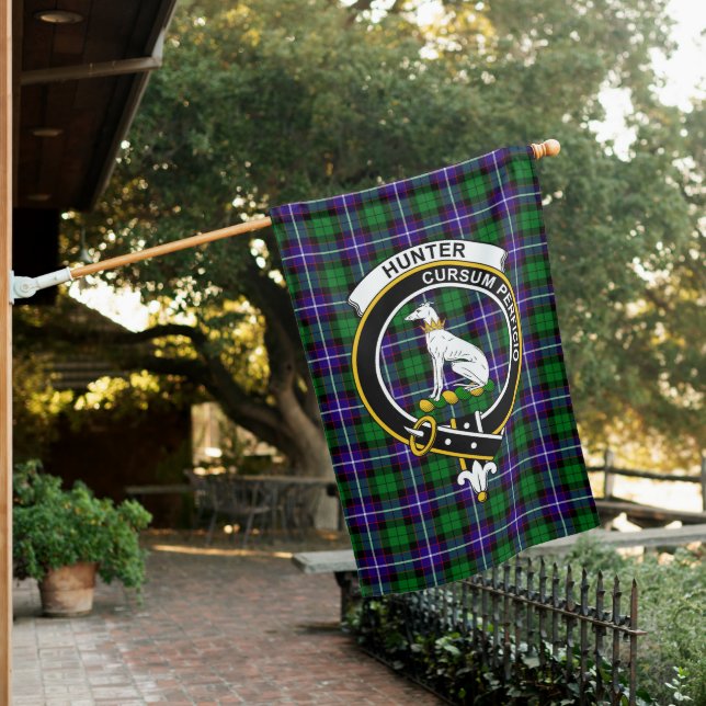 Hunter Tartan Flag Clan Badge (In SItu)