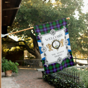 Hunter Tartan Garden Flag - Tartan Flag Clan Badge