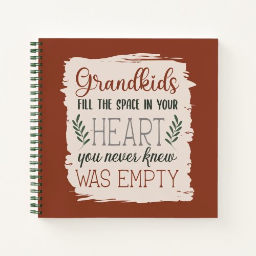 Hunter  Terracotta Grandparents Day Typography Notebook