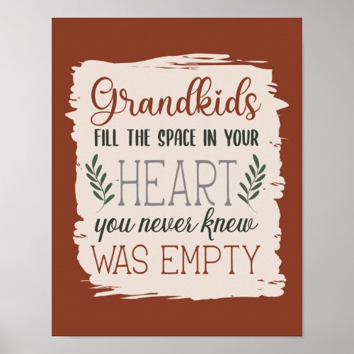 Hunter  Terracotta Grandparents Day Typography Poster