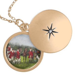 Hunter - The fox hunt - Tally-ho 1924 Locket Necklace