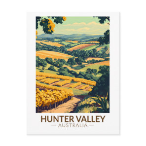 Hunter Valley Australia Illustration Travel Art Postcard