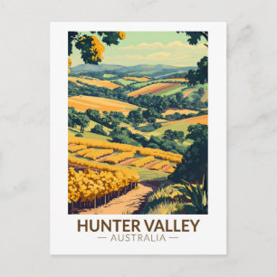 Hunter Valley Australia Illustration Travel Art Postcard