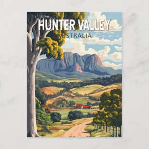 Hunter Valley Australia Travel Art Vintage Postcard