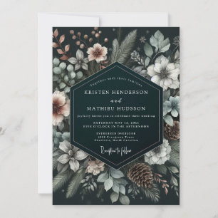 Hunter Wintry Pine Wedding Invitation