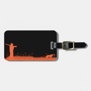 hunter with his pointer dog luggage tag
