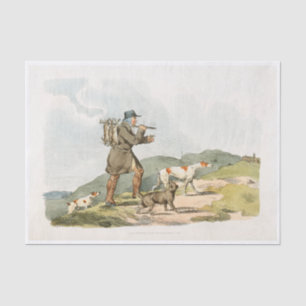Hunter with Rabbits from Sporting Sketches (1817-1 Tissue Paper