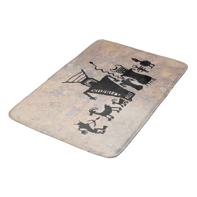 Hunters and Animal Spirits Bathroom Mat (Angled)
