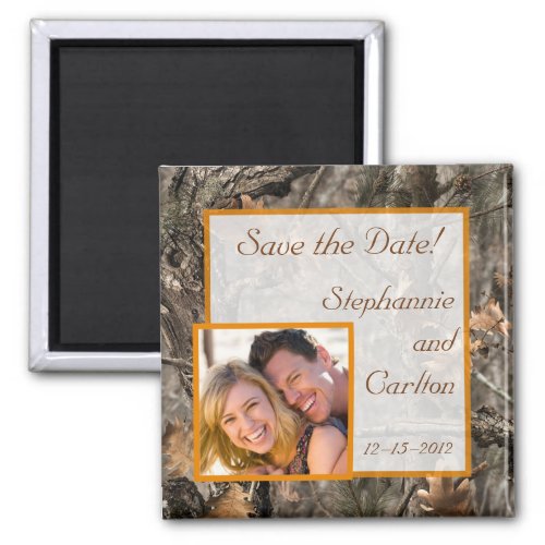 Hunters Camo Chic Wedding Announcement Magnet