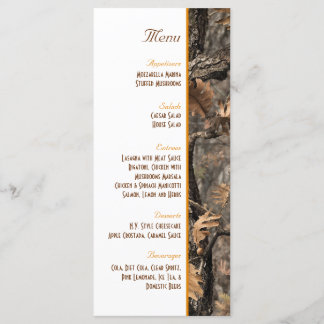 Hunter's Camo Chic Wedding Menu