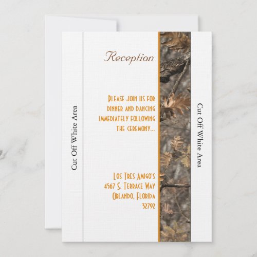 Hunter's Camo Chic Wedding Reception Card