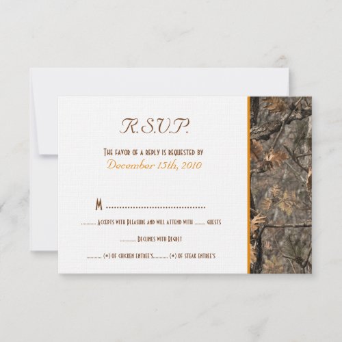 Hunter's Camo Chic Wedding RSVP Card