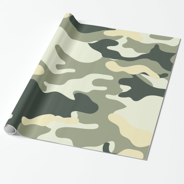Hunters Camo or Camouflage Pattern Wrapping Paper (Unrolled)
