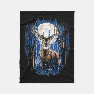 Hunters Deer Hunting Big Whitetail Buck Fleece Blanket