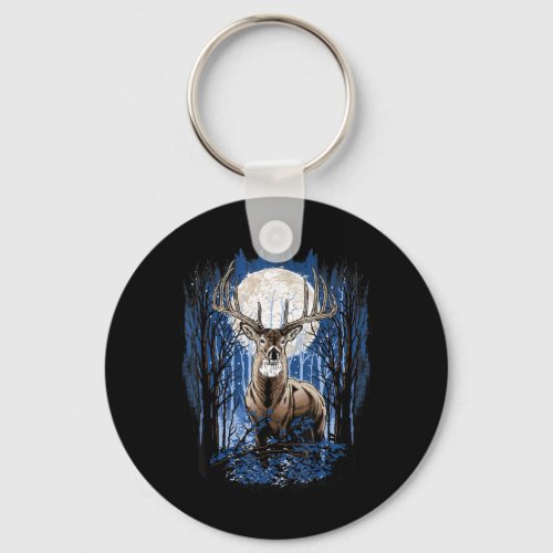 Hunters Deer Hunting Big Whitetail Buck  Keychain