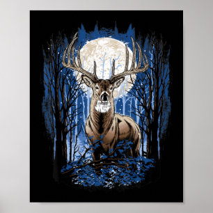 Hunters Deer Hunting Big Whitetail Buck Poster
