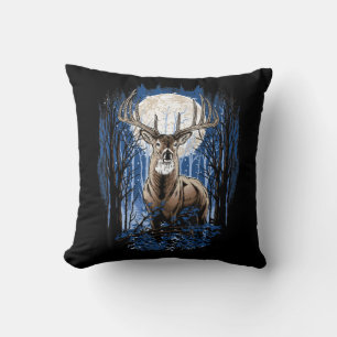 Hunters Deer Hunting Big Whitetail Buck Throw Pillow