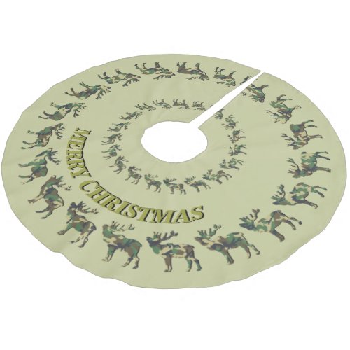 Hunters Elk and Camo YOUR NAME Tree Skirt