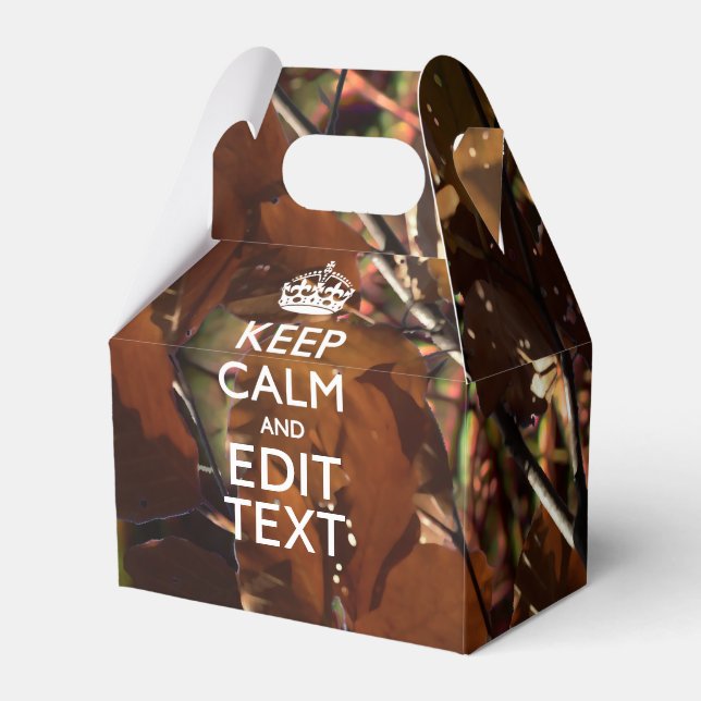 Hunters Fall Camouflage Keep Calm Your Text Favor Boxes (Front Side)
