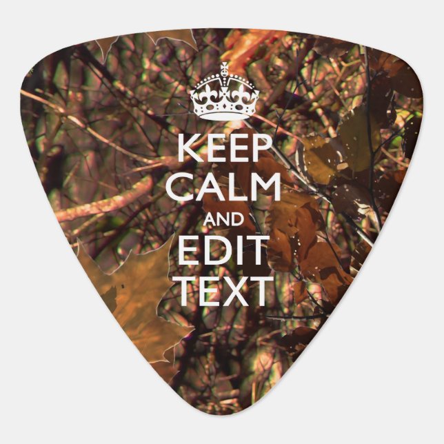 Hunters Fall Camouflage Keep Calm Your Text Guitar Pick (Front)