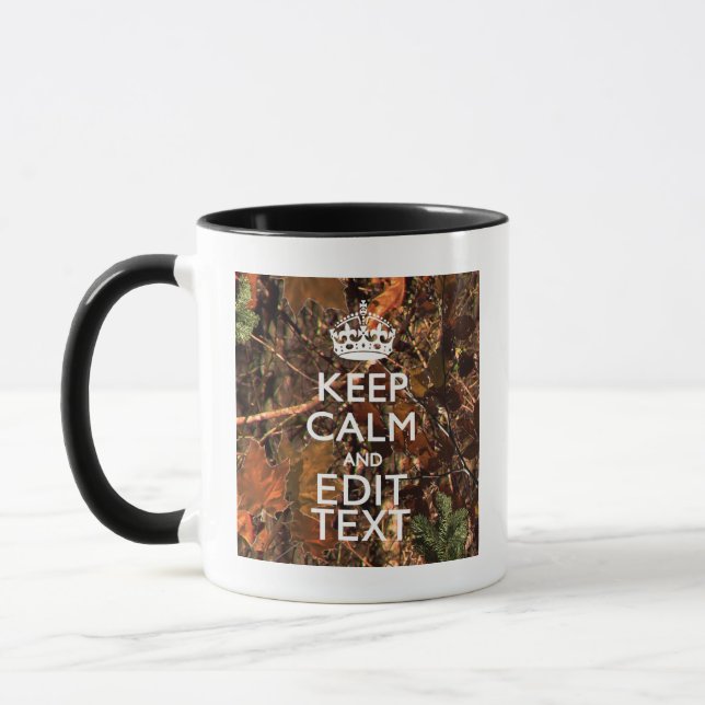 Hunters Fall Camouflage Keep Calm Your Text Mug (Left)