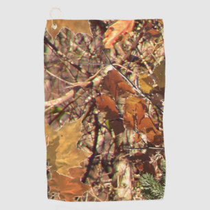 Hunter's Fall Camouflage Painting Decor on a Golf Towel