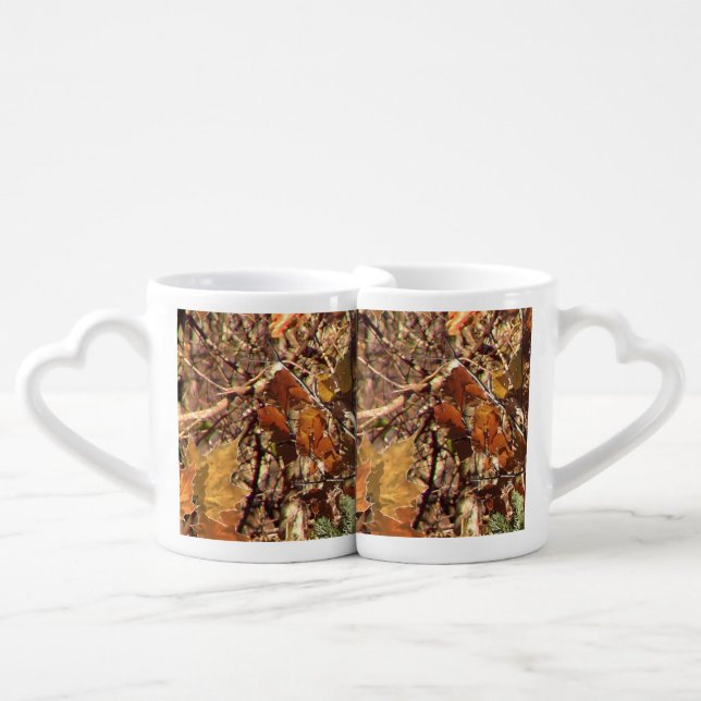 Hunter's Fall Nature Camo Camouflage Painting Coffee Mug Set (Front Nesting)