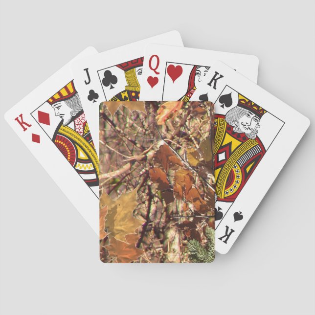 Hunter's Fall Nature Camo Camouflage Painting Poker Cards (Back)