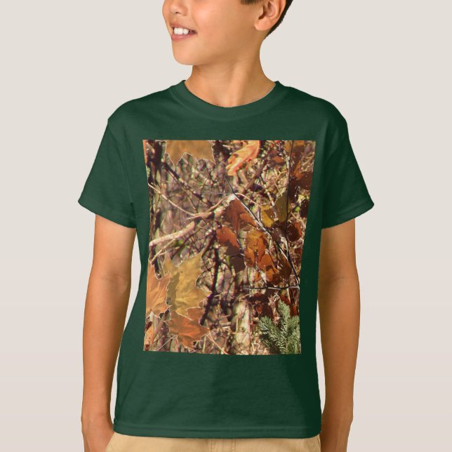 Hunter's Fall Nature Camo Camouflage Painting T-Shirt (Front)