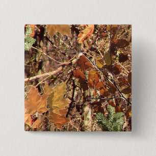 Hunter's Fall Nature Camouflage Painting Decor Button