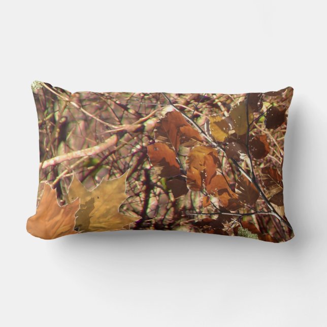 Hunter's Fall Nature Camouflage Painting Decor Lumbar Pillow (Front)