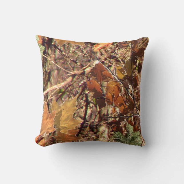 Hunter's Fall Nature Camouflage Painting Decor Throw Pillow (Front)