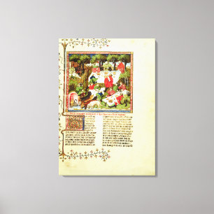 Hunters feasting before the stag hunt canvas print