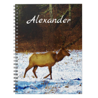 Hunters Gift Elk  in the snow Notebook
