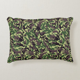 Hunters Green Camo Pattern Accent Pillow