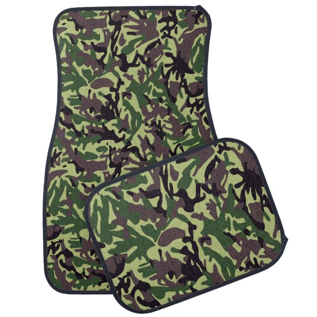 Hunters Green Camo Pattern Car Floor Mat (Set)
