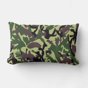 Hunters Green Camo Pattern Lumbar Pillow