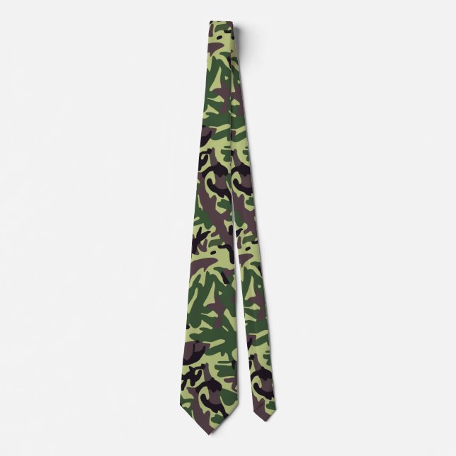 Hunters Green Camo Pattern Neck Tie (Front)