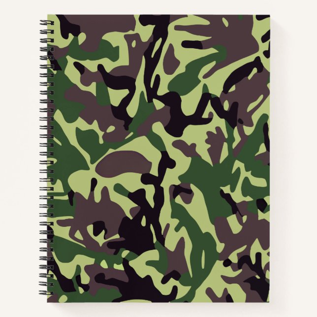 Hunters Green Camo Pattern Notebook (Front)