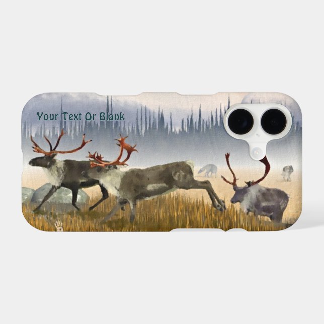 Hunters In The Mist (Caribou) iPhone Case (Back Horizontal)