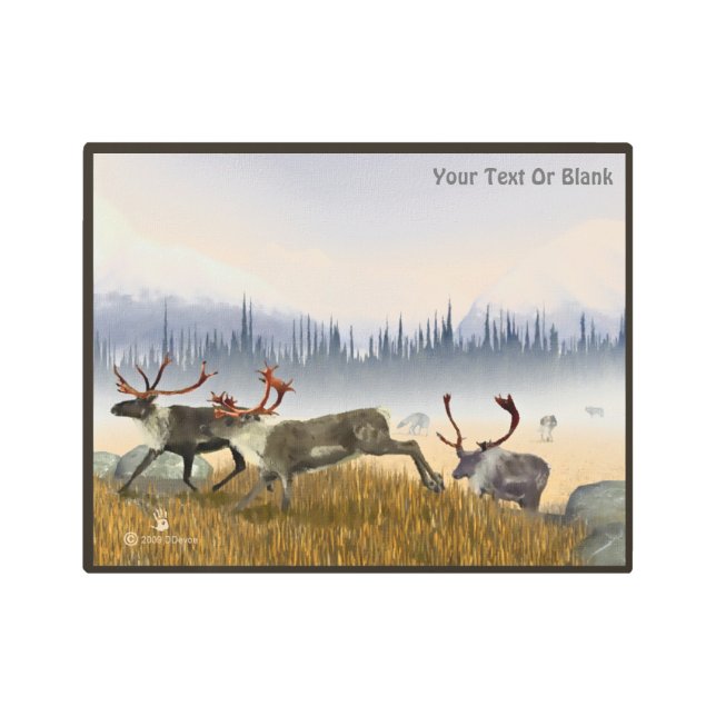 Hunters In The Mist (Caribou) Metal Print (Front)