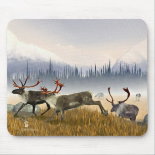 Hunters In The Mist (Caribou) Mouse Pad