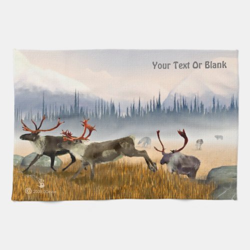 Hunters In The Mist Caribou Towel